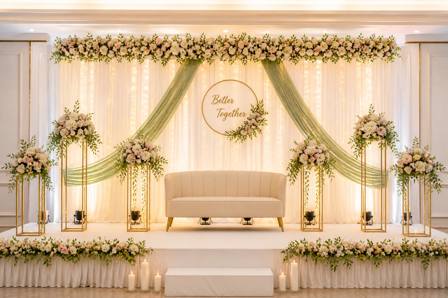 Cream color stage decoration design